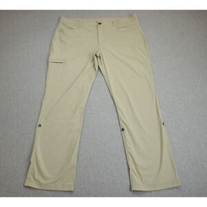 Eddie Bauer Pants Womens 18 Beige Cargo Hiking Lightweight Nylon Spandex